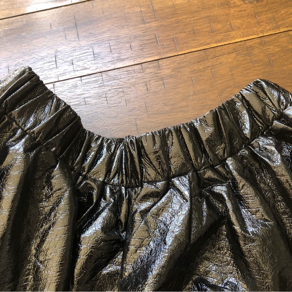 Hot & Delicious Black pleated full crinkled skirt size L - Picture 6 of 9